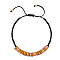 Natural Wood Disc Braided Bead Bracelet, Adjustable Bracelet, Peru, Wide: 6.5mm