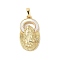 Brass Pave Natural White Shell Religion Pendants, Virgin Charms, Real 18K Gold Plated, Long-Lasting Plated, Lead Free & Cadmium Free, Rack Plating, Ring, 26x14x3mm, Hole: 5x3.5mm