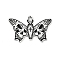 Halloween Alloy Enamel Pendants, Butterfly with Skull Charm, Platinum, Black, 19x30x1mm, Hole: 2mm