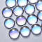 Transparent Glass Cabochons, AB Color Plated, Half Round/Dome, Clear AB, 14x7mm