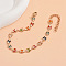 Bohemian Style Brass Enamel Butterfly Link Anklets, Golden, Colorful, 8-1/4 inch(210mm)