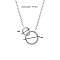 Stainless Steel Crystal Rhinestone Double Circle Pendant Necklaces, Stainless Steel Color, 17.72 inch(45cm)