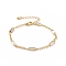 Rectangle Cubic Zirconia Chain Bracelets, Real 18K Gold Plated Brass Jewelry for Women, Cadmium Free & Nickel Free & Lead Free, Clear, 6-1/2 inch(16.5cm)