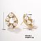 Shiny Women's Earrings with Hollow Design, Rhinestones and Imitation Pearl, Teardrop, 21x16mm