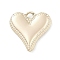 Brass Charms, Cadmium Free & Nickel Free & Lead Free, Heart, Real 18K Gold Plated, 13.5x14x2.5mm, Hole: 1.6mm