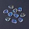 Electroplate Glass Charms, AB Color Plated, Leaf, Clear AB, 13x10.5x3.5mm, Hole: 1mm