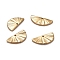 Ion Plating(IP) 304 Stainless Steel Pendants, Manual Polishing, Textured, Half Round, Real 24K Gold Plated, 7.5x15x1mm, Hole: 1mm