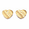 304 Stainless Steel Charms, Twist Heart, Golden, 12x13x1.5mm, Hole: 1.4mm