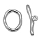 Alloy Toggle Clasps, Cadmium Free & Lead Free, Antique Silver, Ring:16x21x3mm, Bar:9x29mm, Hole: 2mm.