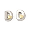Brass Beads, Cadmium Free & Lead Free, Platinum & Golden, Letter D, 10.5x9x7.5mm, Hole: 5x4mm