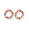 Inner Dried Flower Transparent Resin Ring Pendants, Lilac, 25.5x24x4.5mm, Hole: 1.2mm