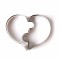 Tarnish Resistant 304 Stainless Steel Cookie Cutters, Cookies Moulds, DIY Biscuit Baking Tool, Heart, Stainless Steel Color, 67x82x17.5mm
