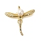 Rack Plating Brass Micro Pave Cubic Zirconia Pendants, with ABS Imitation Pearl Beads, Long-Lasting Plated, Lead Free & Cadmium Free, Dragonfly Charms, with Jump Ring, Real 18K Gold Plated, 25x27x8mm, Hole: 3mm