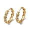 KC Gold Plated Brass Micro Pave Cubic Zirconia Hoop Earring, Pineapple, 25x5.5mm