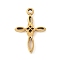 304 Stainless Steel Pendants, Golden, Cross, 23x15x3mm, Hole: 1.8mm
