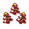 Christmas Theme Handmade Lampwork Beads, Christmas Trees, Dark Red, 25~26.5x18.5~22.5x6.5~7.5mm, Hole: 1.6~1.8mm