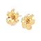 Brass Stud Earrings Finding, Flower, Real 18K Gold Plated, 13x16mm, Hole: 3x2mm