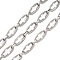 304 Stainless Steel Hollow Cross Link Chains, Unwelded, Stainless Steel Color, 13.5x6.5x1.4mm