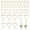 30Pcs 3 Styles Alloy Open Back Bezel Pendants, For DIY UV Resin, Epoxy Resin, Pressed Flower Jewelry, Light Gold, 25~38x11~27.5x1.5~2mm, Hole: 1.5~2.5mm, 10pcs/style