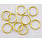 Iron Jump Rings, Open Jump Rings, Cadmium Free & Nickel Free & Lead Free, Golden, 8x1mm, 18 Gauge, Inner Diameter: 6mm, about 7200pcs/1000g
