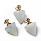 Opalite Pendants, with Golden Plated Brasss Findings, Cone Pendulum, 31x20x20mm, Jump Ring: 10x1.5mm, Inner Diameter: 9mm