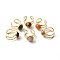 Natural & Synthetic Mixed Gemstones Cuff Ring, with 304 Stainless Steel Findings, Flat Round, Golden, 10mm, US Size 8(18.1mm)