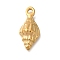 Ion Plating(IP) 304 Stainless Steel Pendants, Conch Charm, Golden, 19x9x4.3mm, Hole: 1.8mm