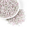 Imitation Cat Eye Glass Seed Beads, Rondelle, Two Tone, Honeydew, 4~4.5x2.5~3mm, Hole: 1.2~1.5mm, about 7900pcs/pound