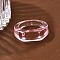 Kids Transparent Acrylic Glue on Ring Base, Rectangle Blank Plain Pad Ring Settings for DIY Children Rings Making, Pink, 8.5mm, US Size 7 3/4(17.9mm)