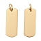 304 Stainless Steel Pendants, with Jump Ring, Manual Polishing, Rectangle Charm, Stamping Blank Tag, Golden, 20x8x1mm, Hole: 3.5mm
