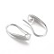 Brass Earring Hooks, Ear Wire, with Horizontal Loop, Platinum, 18x5.5x10.5mm, Hole: 3.5mm, 18 Gauge, Pin: 1mm