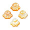 Natural Yellow Shell Charms, Dog's Paw, 12~13x13~14x2~3mm, Hole: 0.9mm