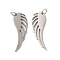 Non-Tarnish 201 Stainless Steel Pendants, with Jump Ring, Wing Charms, Stainless Steel Color, 34x12x1.4mm, Hole: 4.4mm