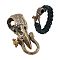 Brass EDC Beads, Parachute String Beads, Metal Charms for Knife Lanyard Keychain Bracelet, Skull, Antique Bronze, 44.5x19x13.5mm