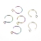 Ion Plating(IP) 304 Stainless Steel Earring Hooks, with Horizontal Loop, Rainbow Color, 19x15mm, Hole: 2mm, 20 Gauge, Pin: 0.8mm
