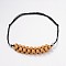 (Jewelry Parties Factory Sale)Lava Rock Beaded Necklaces, with Waxed Cotton Cord and Tibetan Style Findings, Sandy Brown, 18.1 inch~29.9 inch