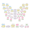 36Pcs 6 Style Transparent Acrylic Beads, with Enamel, Mixed Shapes, Mixed Color, 13.5~25x20~26x9~9.5mm, hole: 3mm