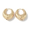 Texture Rings Brass Hoop Earrings for Women, Real 18K Gold Plated, 29x10.5mm