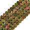 Natural Unakite Beads Strands, Heart, 6x6x3mm, Hole: 1mm, about 69~71pcs/strand, 14.57''~14.96''(37~38cm)