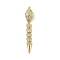 Brass Micro Pave Clear Cubic Zirconia Snap Clasps, Cadmium Free & Nickel Free & Lead Free, Real 18K Gold Plated, 62mm