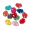 Crackle Opaque Acrylic Beads, Imitation Turquoise, Oval, Mixed Color, 34~34.5x26x5mm, Hole: 2mm, about 167pcs/500g