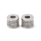 Brass Micro Pave Clear Cubic Zirconia Beads, Cadmium Free & Nickel Free & Lead Free, Column, Real Platinum Plated, 7x5.5mm, Hole: 3mm