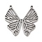 Anti-Tarnish 304 Stainless Steel Pendants, Laser Cut, Butterfly Charm, Stainless Steel Color, 26x27.5x1.5mm, Hole: 1.2mm