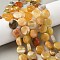 Natural Yellow Botswana Agate Beads Strands, Flat Round, 14~14.5x5.5~6mm, Hole: 1.2mm, about 28pcs/strand, 15.55 inch(39.5cm)