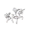 Tibetan Style Alloy Pendant, Unicorn, Antique Silver, 16x12.6x3mm, Hole: 1.8mm, 384pcs/500g