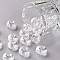 Transparent Colours Luster Glass Round Beads, Round Hole, Clear, 3~5x9~10mm, Hole: 2.5mm, about 660pcs/pound