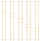 20Pcs 5 Style Ion Plating(IP) 304 Stainless Steel Chain Extender, End Chains with Lobster Claw Clasp, Real 18K Gold Plated, 55~152mm, 4Pcs/style