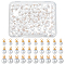 90Pcs 3 Style Plastic Imitation Pearl Pendants, with Brass Finding, Cadmium Free & Lead Free, Round, Real 24K Gold Plated, 8~9x4~5.5mm, Hole: 1.5mm, 30pcs/style