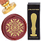 Brass Wax Seal Stamps with Wood Handle, for DIY Scrapbooking, Flower, 25mm