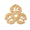 304 Stainless Steel Pendants, Flower Charm, Laser Cut, Ion Plating(IP), Real 18K Gold Plated, 29x30.5x1.5mm, Hole: 2mm